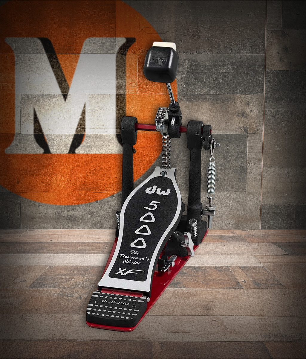 DW 5000 Series XF Extended Footboard Accelerator Single Bass Drum Pedal (DWCP5000AD4XF) - longboard design with Accelerator Drive and smooth dual-chain action - Musician Madness