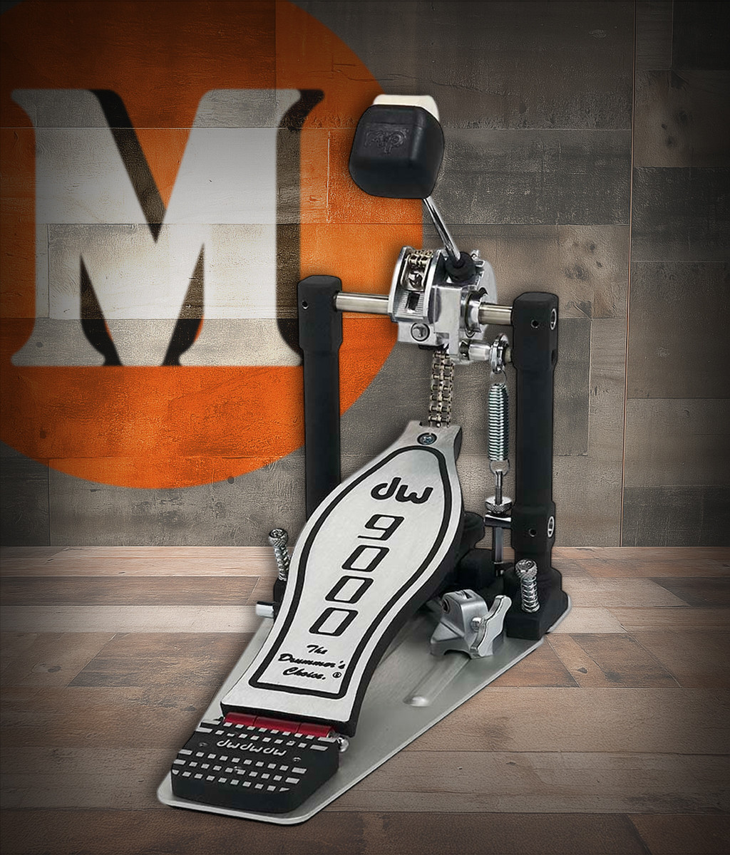 DW 9000 Series Single Bass Drum Pedal w/ Bag (DWCP9000) – professional-grade adjustable pedal with free-floating rotor drive and padded carry bag – Musician Madness