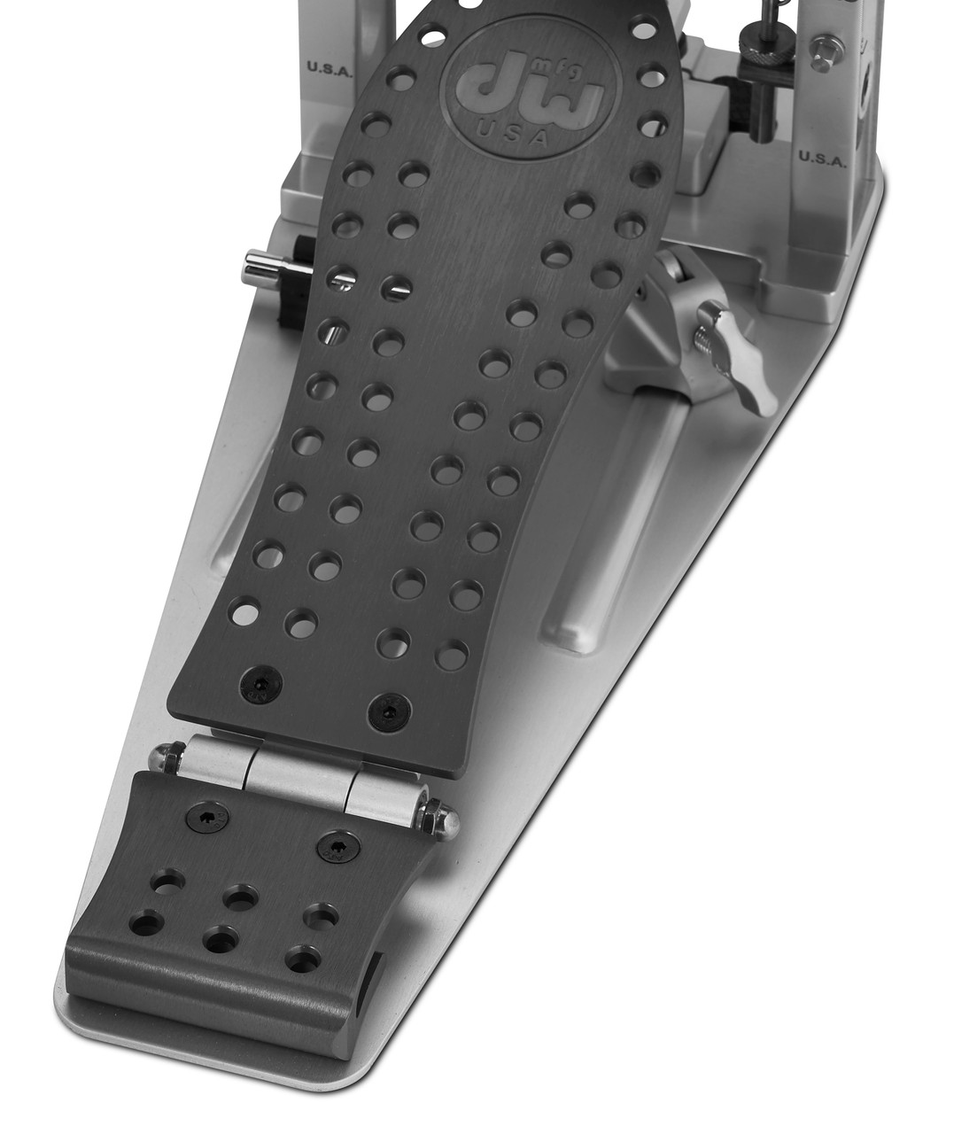 DW MFG Series Machined Chain Drive Double Bass Drum Pedal (DWCPMCD2GR) Gun Metal Edition with included carrying bag