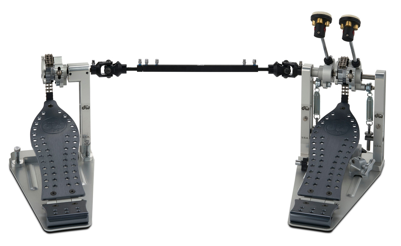 DW MFG Series Machined Chain Drive Double Bass Drum Pedal (DWCPMCD2GR) Gun Metal Edition with included carrying bag