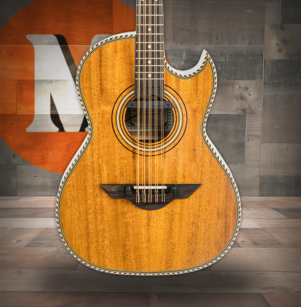 H. Jimenez Bajo Quinto Cutaway Electric (LBQ1ENM) natural finish acoustic-electric bajo quinto guitar