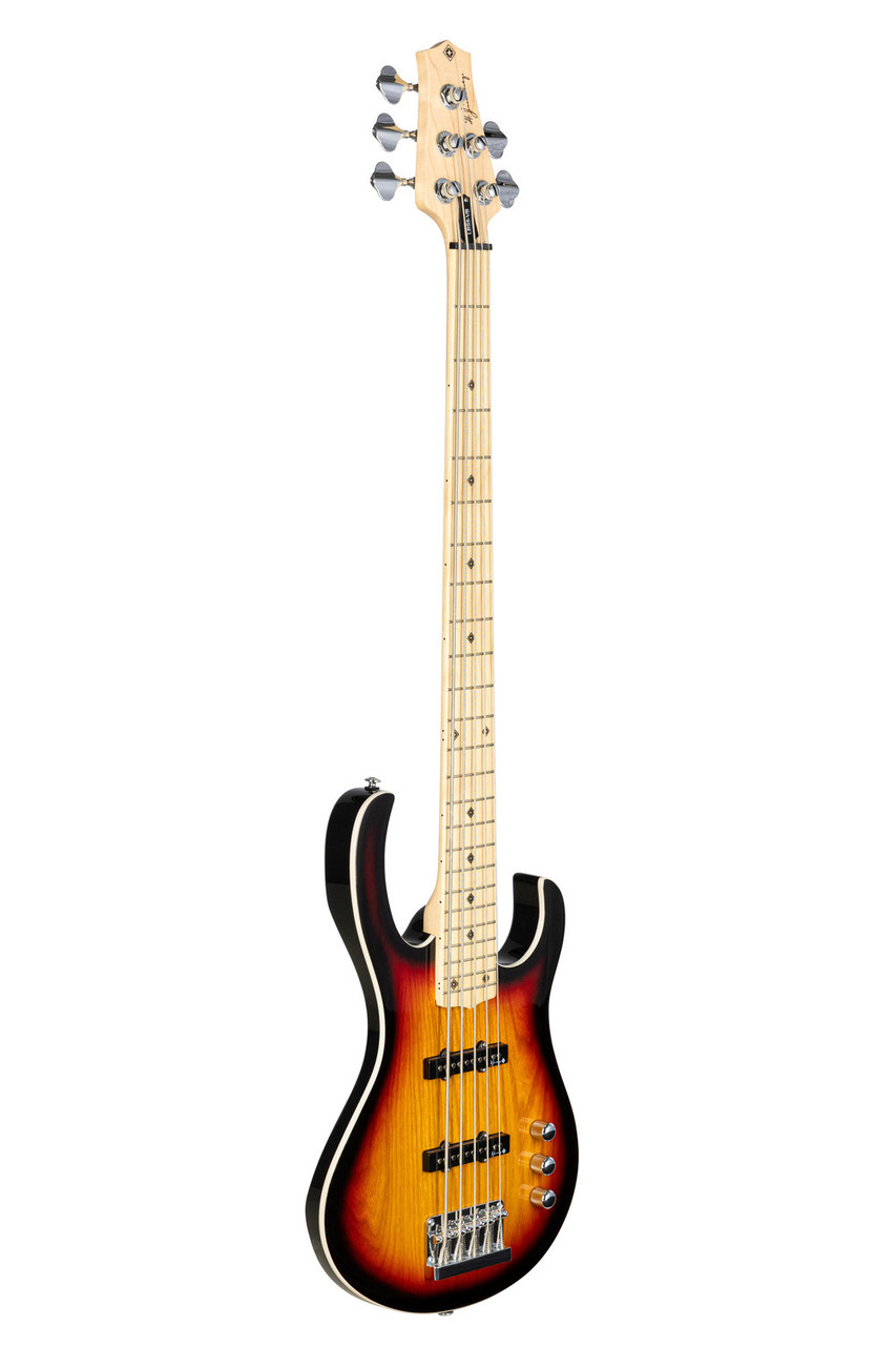 H. Jimenez 5 string glossy Vintage Burst bass guitar with deluxe padded gig bag (LBS5-VB) | Musician Madness