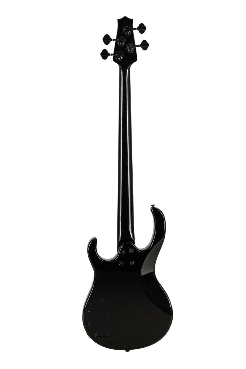 H. Jimenez 4-String Glossy Black Bass Guitar (LBS4-BK) with deluxe padded gig bag