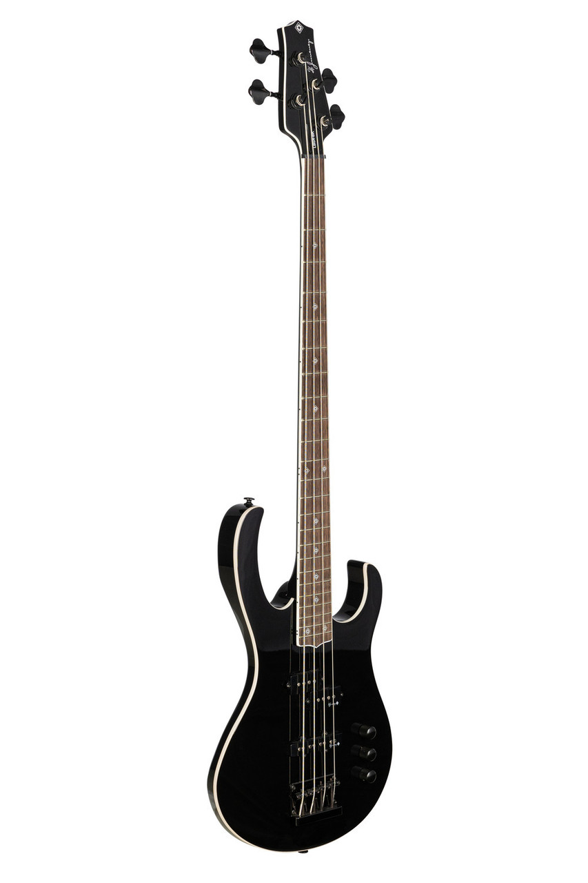 H. Jimenez 4 string glossy Black bass guitar w/ deluxe padded gig bag (LBS4-BK) | Musician Madness