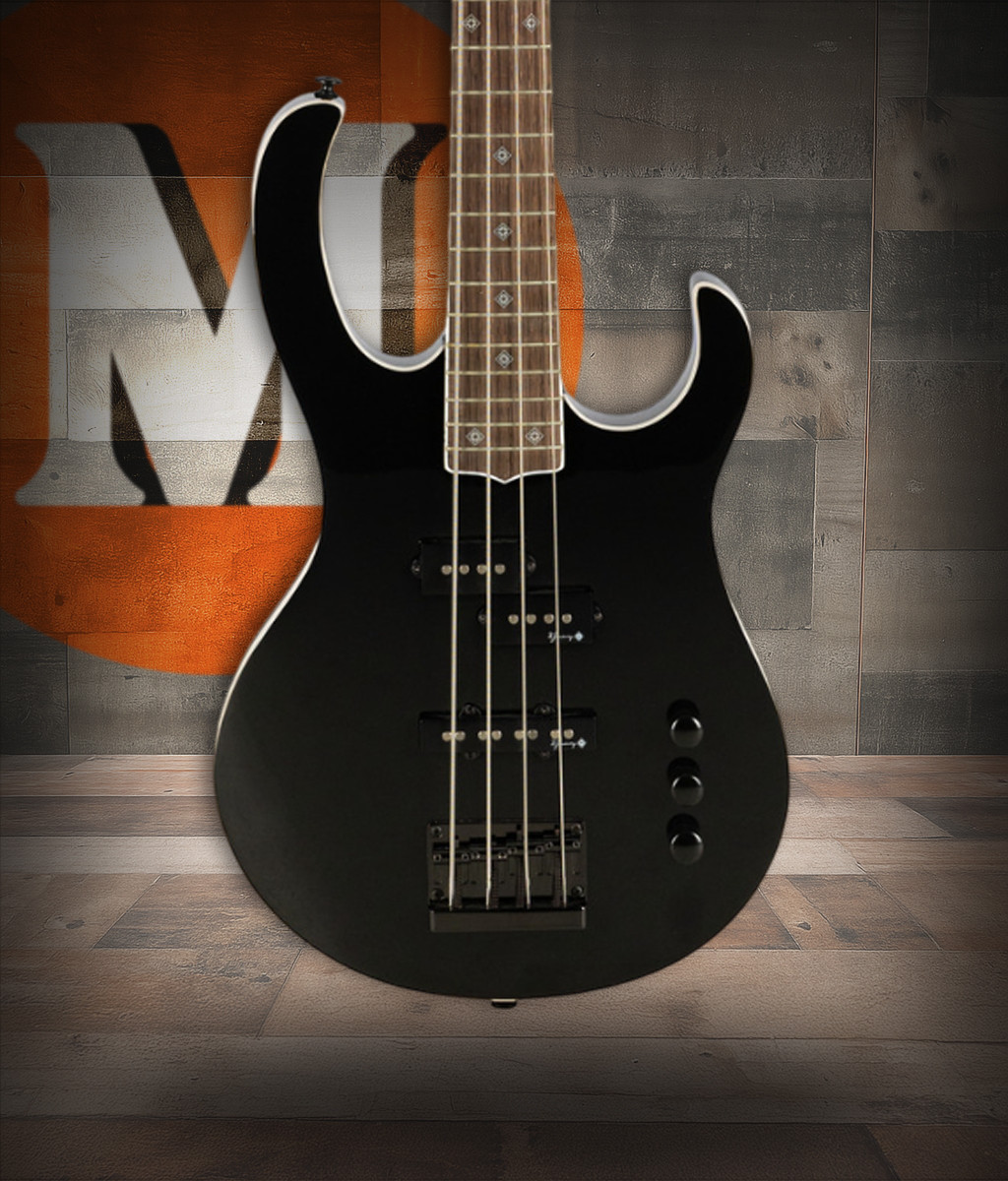 H. Jimenez 4 string glossy Black bass guitar w/ deluxe padded gig bag (LBS4-BK) | Musician Madness