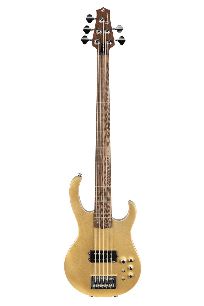 H. Jimenez 5 string glossy Gold Top bass guitar w/ deluxe padded gig  (LBS5-GT) | Musician Madness
