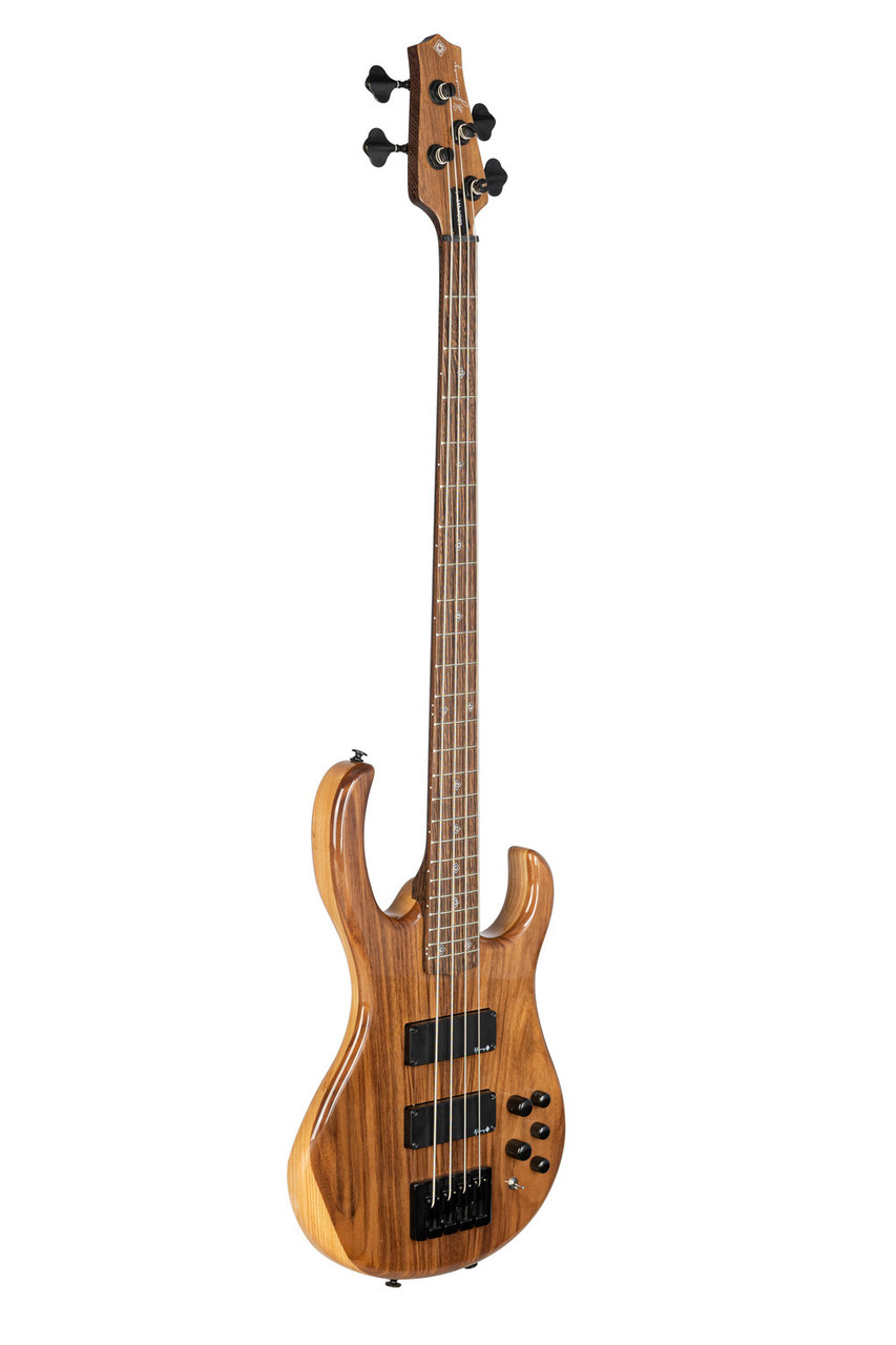 H. Jimenez 4-String Bass Guitar - Glossy Natural Walnut Top w/ Deluxe Padded Gig Bag (LBS4-WT) | Musician Madness