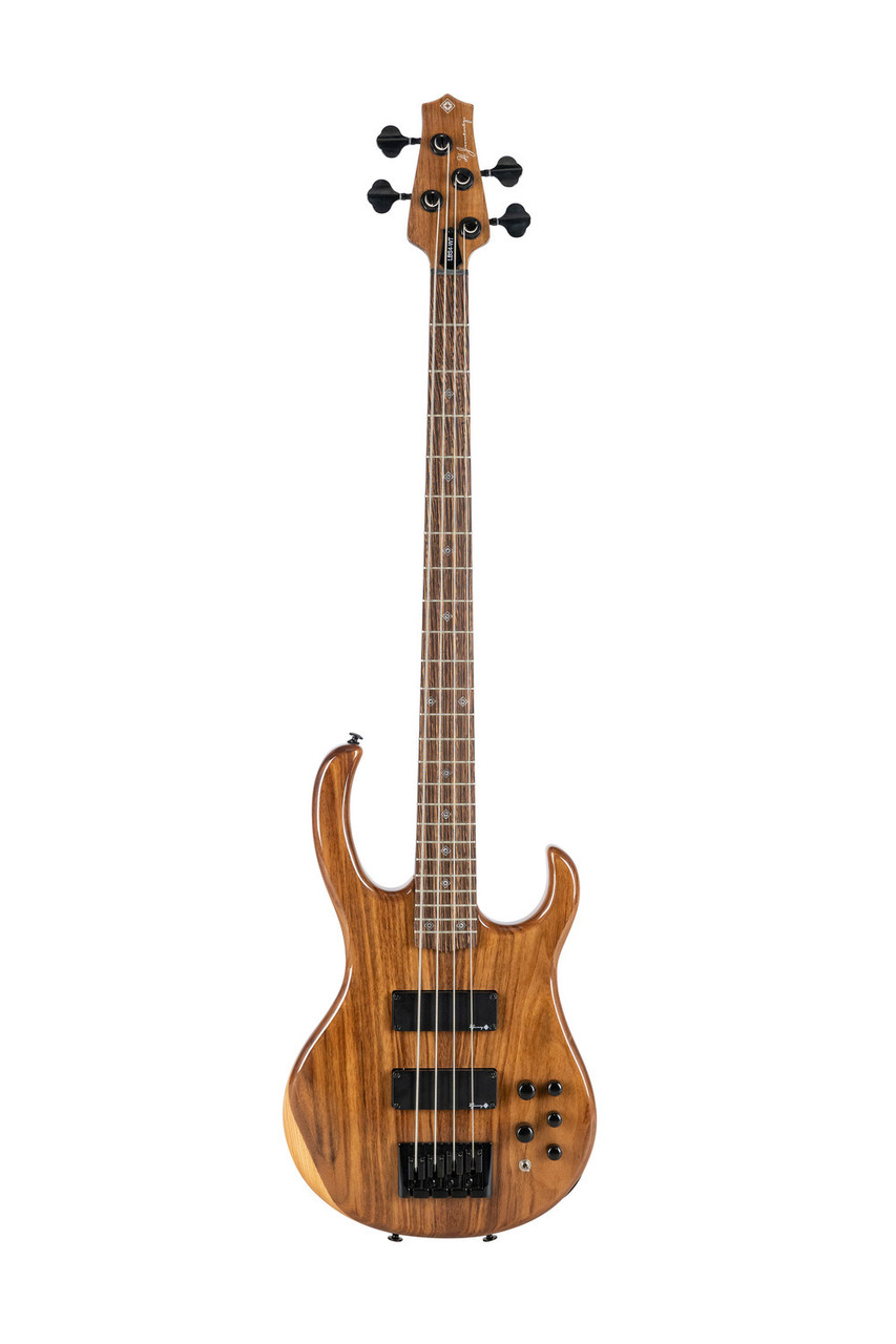 H. Jimenez 4-String Bass Guitar - Glossy Natural Walnut Top w/ Deluxe Padded Gig Bag (LBS4-WT) | Musician Madness