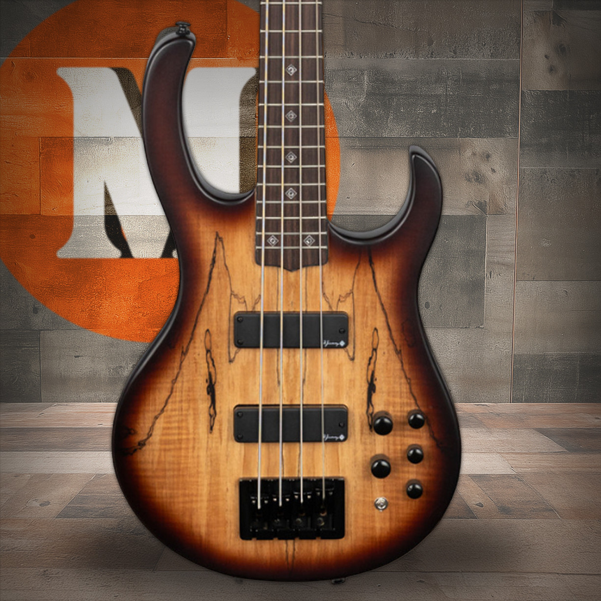 H. Jimenez 4-String Bass Guitar - Satin Spalt Burst w/ Deluxe Padded Gig Bag (LBS4-SB) | Musician Madness
