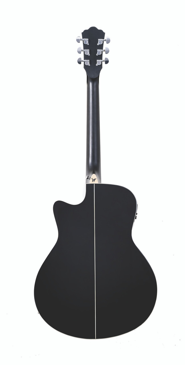 Washburn Deep Forest Burl Grand Auditorium Acoustic Electric Guitar - Black Fade (DFBACEB) | Musician Madness