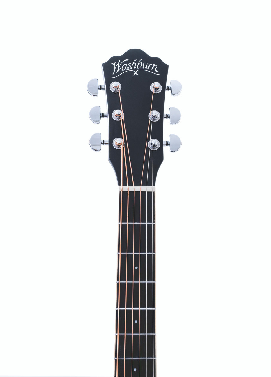 Washburn Deep Forest Burl Grand Auditorium Acoustic Electric Guitar - Black Fade (DFBACEB)