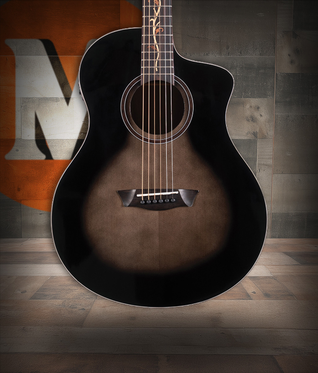 Washburn Vite S9V Bella Tono Studio Cutaway Acoustic-Electric Guitar - Gloss Charcoal Burst (BTS9VCECH-D-U)