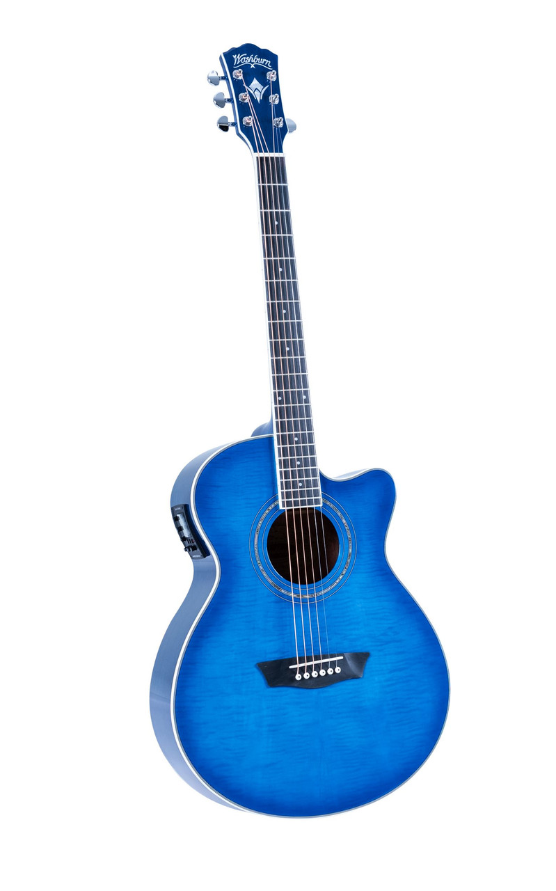 Traveler Guitar EG02500 青 Washburn EA15 Festival Series Mini Jumbo Cutaway Acoustic-Electric