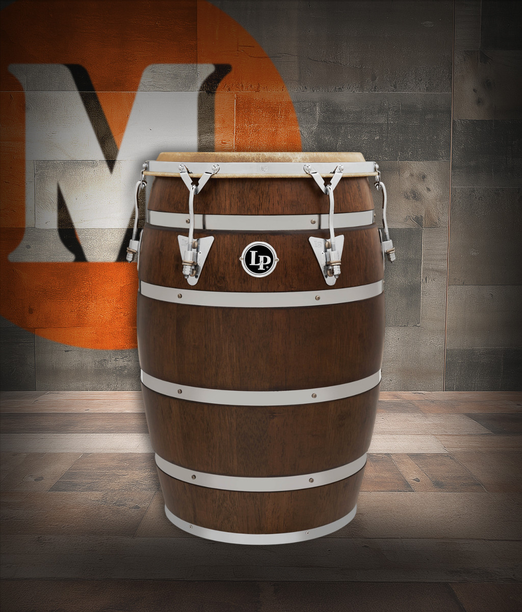 Latin Percussion 14-Inch Siam Oak Barril De Bomba hand drum with chrome plated hardware (LP2614-MS) - authentic LP percussion instrument available at Musician Madness.