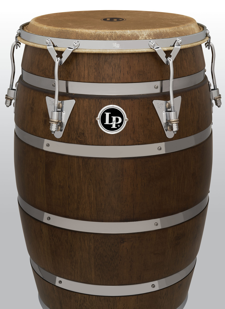 Latin Percussion 14-Inch Siam Oak Barril De Bomba hand drum with chrome plated hardware (LP2614-MS) - authentic LP percussion instrument available at Musician Madness.