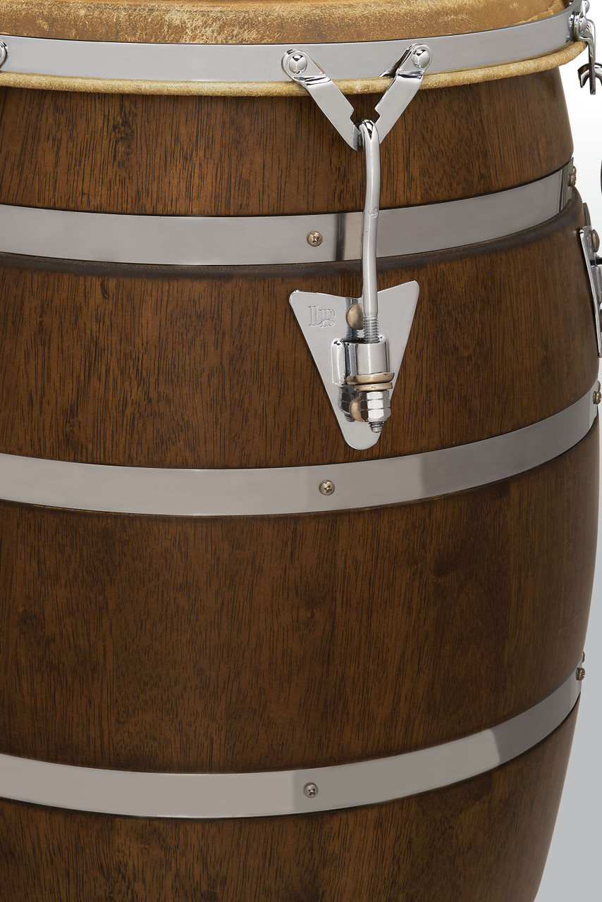 Latin Percussion 16-Inch Siam Oak Barril De Bomba with chrome plated hardware (LP2616-MS) - handcrafted LP hand drum honoring Puerto Rican tradition, available at Musician Madness.