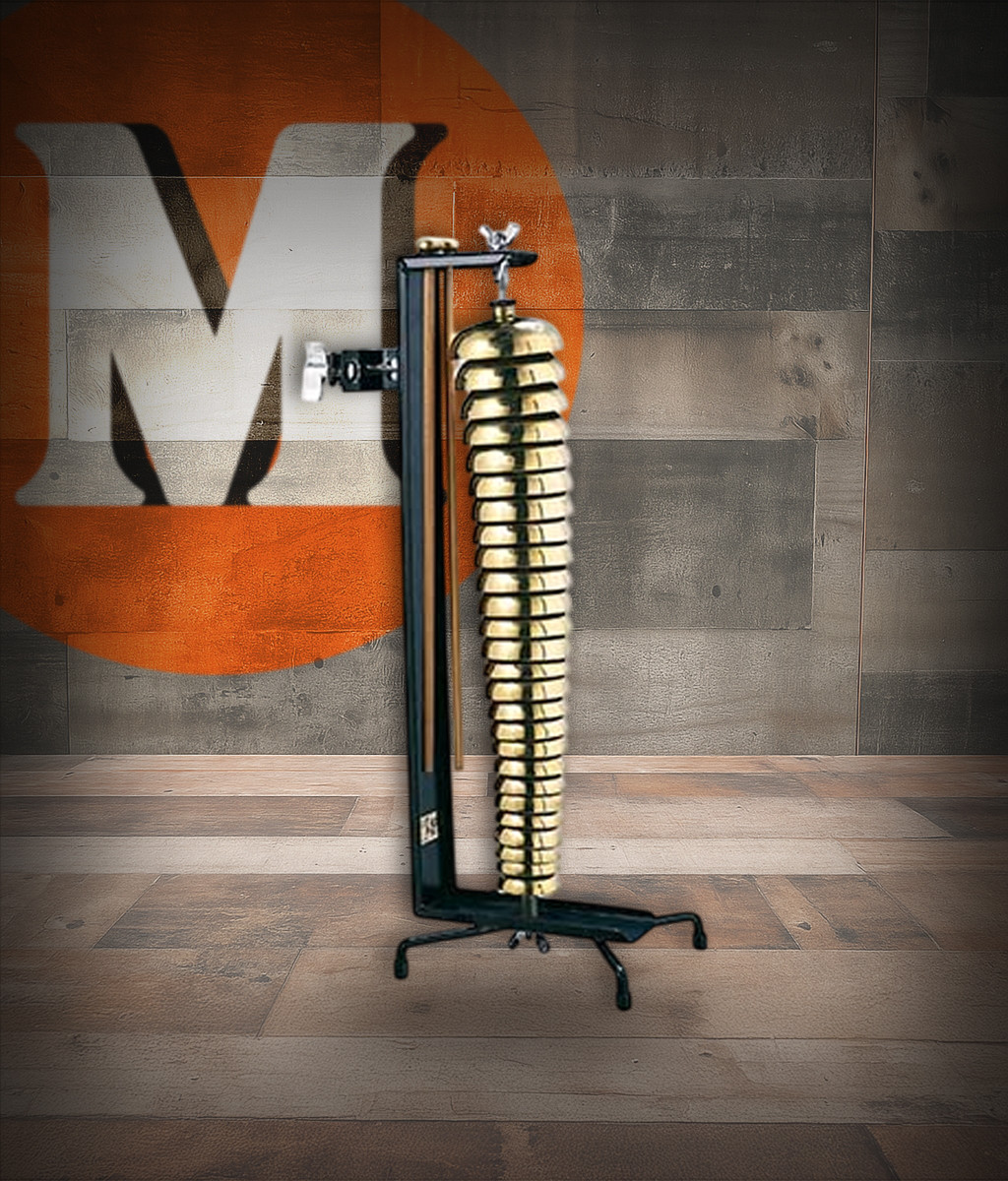 Latin Percussion LP 26 Bell Tree Brass Mount with Mallets (LP450) – professional percussion accessory with 26 graduated brass bells, available at Musician Madness.