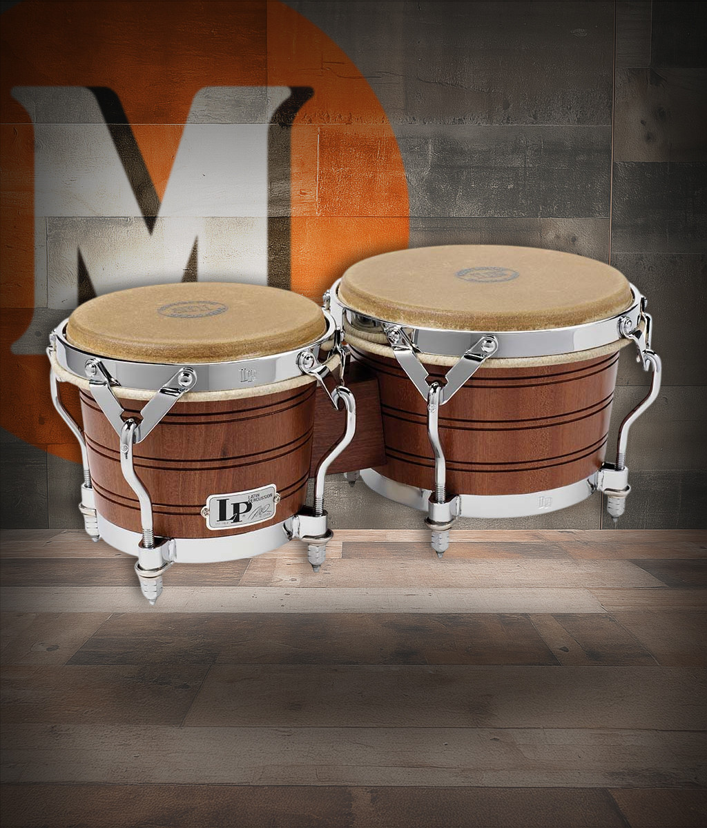 Latin Percussion LP Original Bongo Mahogany 6 3/4–8 1/4" (LP1964) – handcrafted mahogany bongo drums with traditional LP tone, available at Musician Madness.