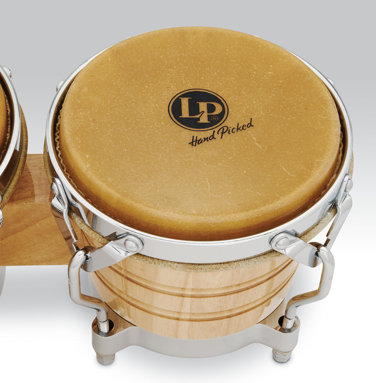 Latin Percussion LP Gen 3 Traditional 7-1/4"–9" Oak Bongos in Natural Finish (LP201A-3) – handcrafted LP bongos with warm tone and durable oak construction, available at Musician Madness.