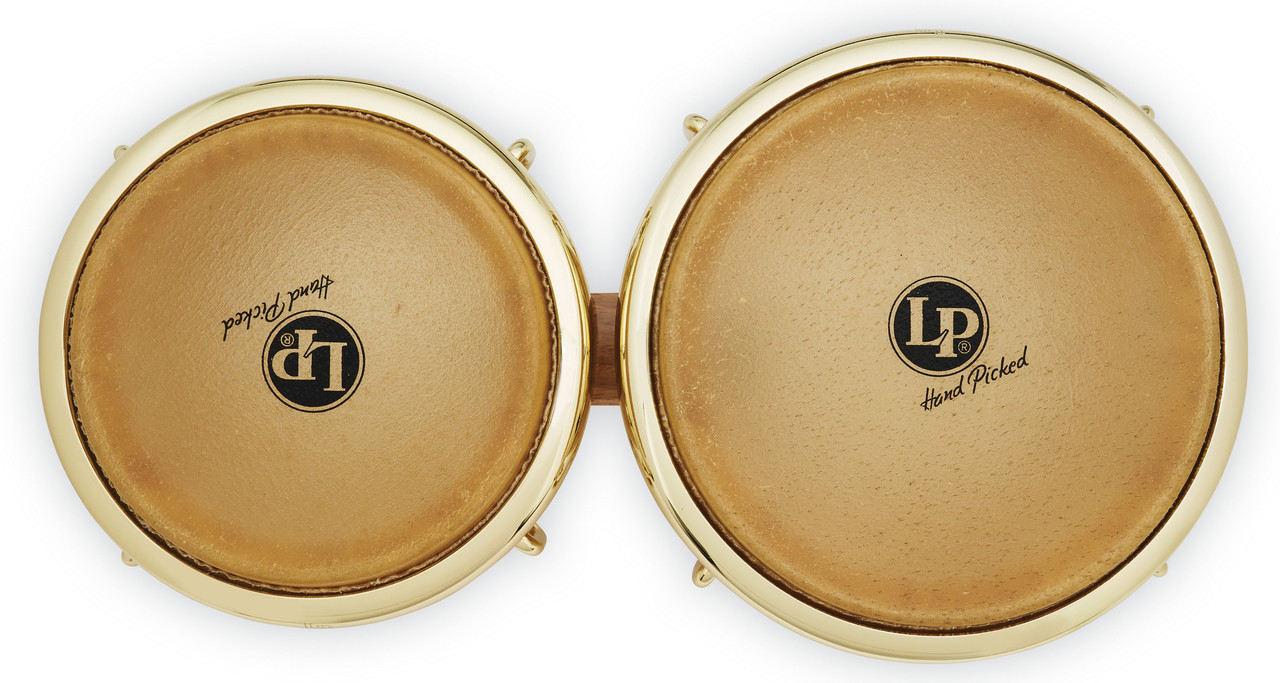 Latin Percussion LP 7-1/4" and 8-5/8" Generation II Bongos - Natural with Gold Hardware (LP201AX-2AW) | Musician Madness