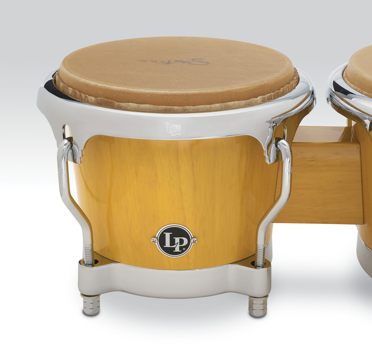 Latin Percussion LP Santana CCII 7-1/4"-8-5/8" Oak Bongos - African Speaks Finish (LP201AX-SAS) - signature LP bongos honoring SantanaÃ¢â‚¬â„¢s rhythmic legacy, available at Musician Madness.