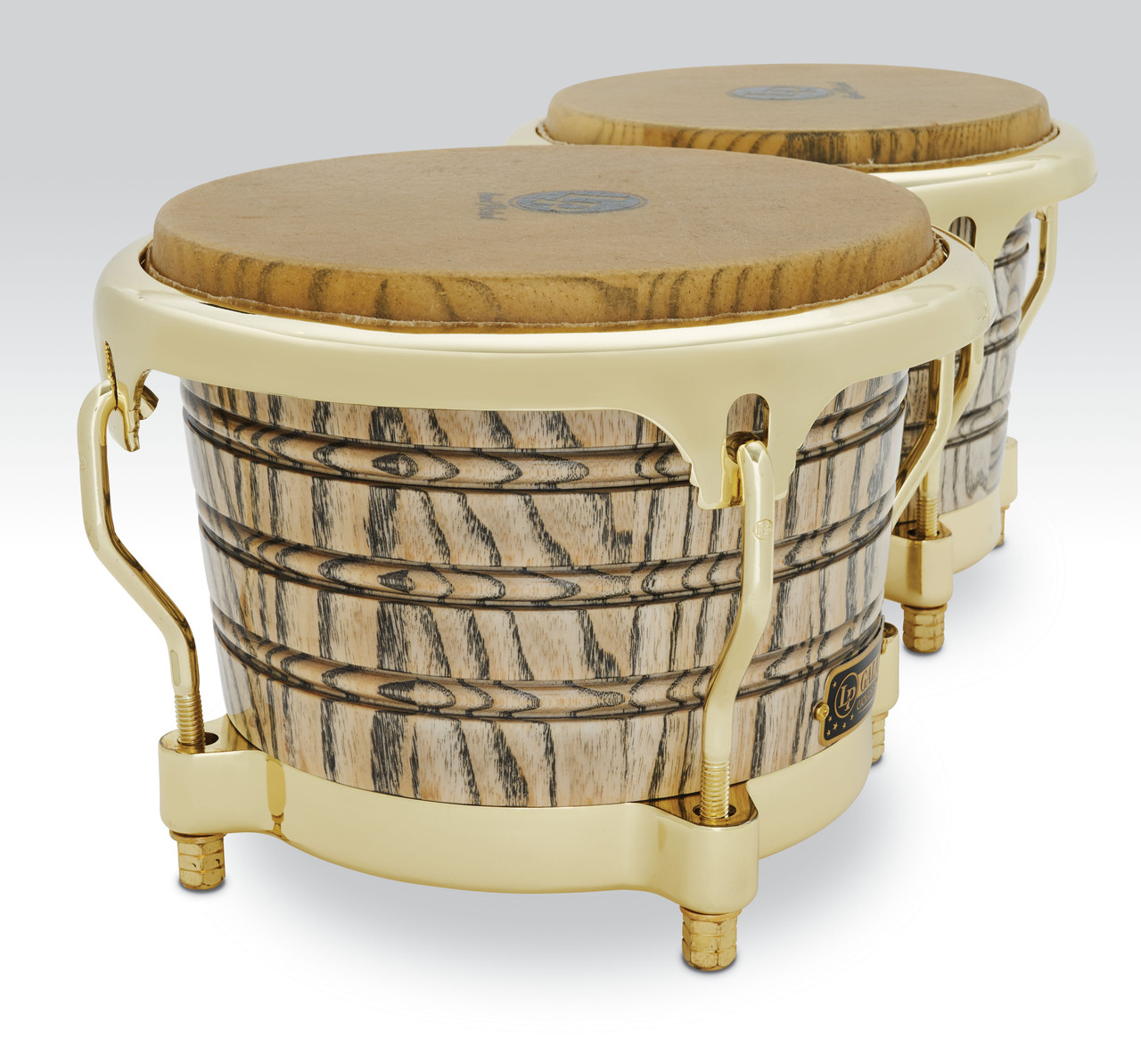 Latin Percussion LP Giovanni Galaxy CCII 7-1/4"-8-5/8" Bongos - Natural American Ash with Gold Hardware (LP793X) | Musician Madness