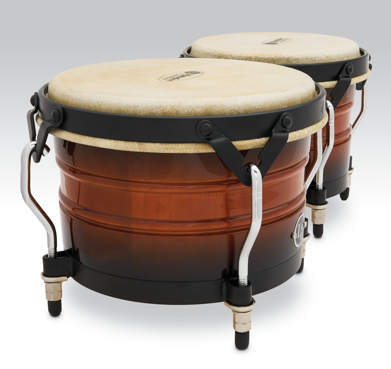 Latin Percussion LP Matador Traditional 7-1/4"â€“8-5/8" Oak Bongos â€“ Vintage Sunburst with Black Hardware (M301-VSB) â€“ warm, stylish LP Matador bongos available at Musician Madness.