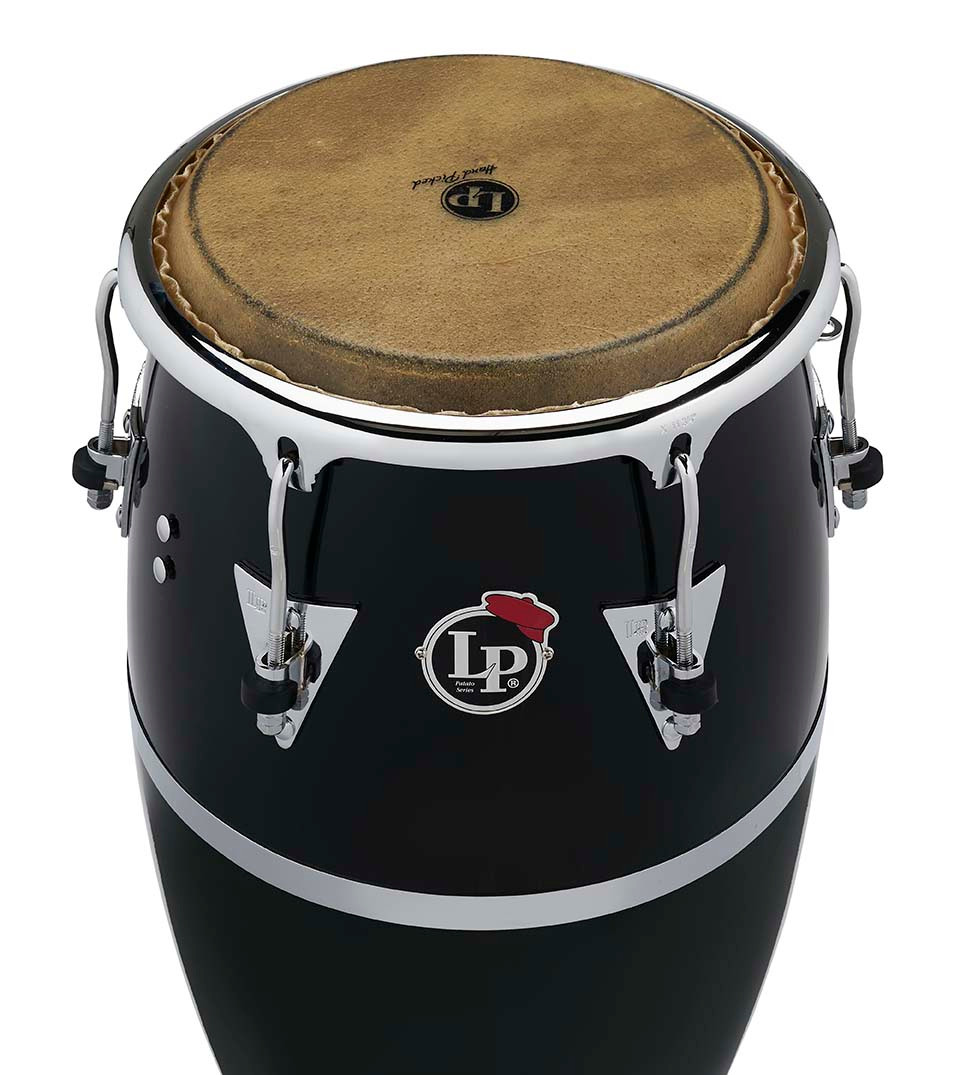 Latin Percussion LP Patato CCII 11" Fiberglass Quinto – Black with Chrome Hardware (LP522X-1BK) – signature LP quinto inspired by Patato Valdés, available at Musician Madness.