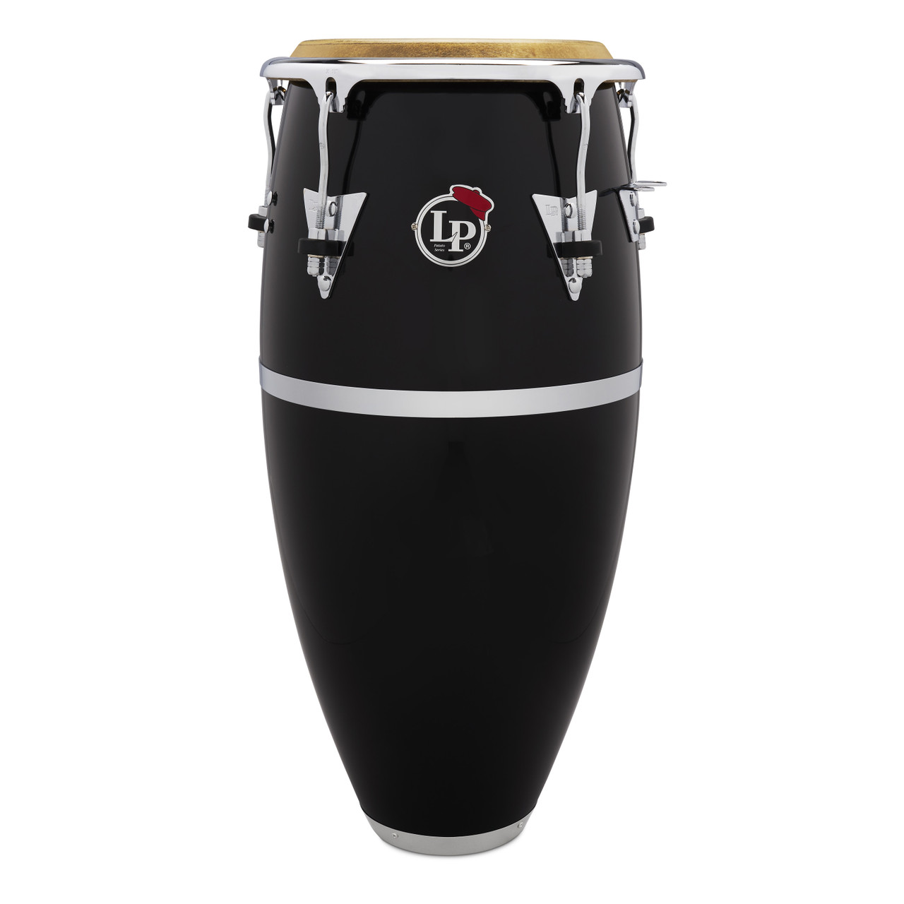 Latin Percussion LP Patato CCII 11" Fiberglass Quinto – Black with Chrome Hardware (LP522X-1BK) – signature LP quinto inspired by Patato Valdés, available at Musician Madness.