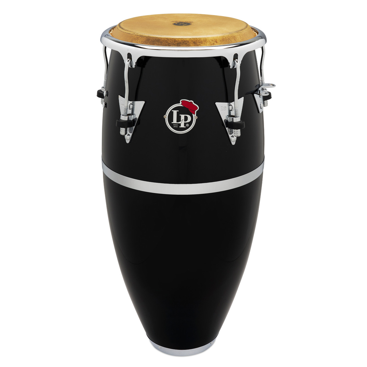 Latin Percussion LP Patato CCII 11" Fiberglass Quinto – Black with Chrome Hardware (LP522X-1BK) – signature LP quinto inspired by Patato Valdés, available at Musician Madness.