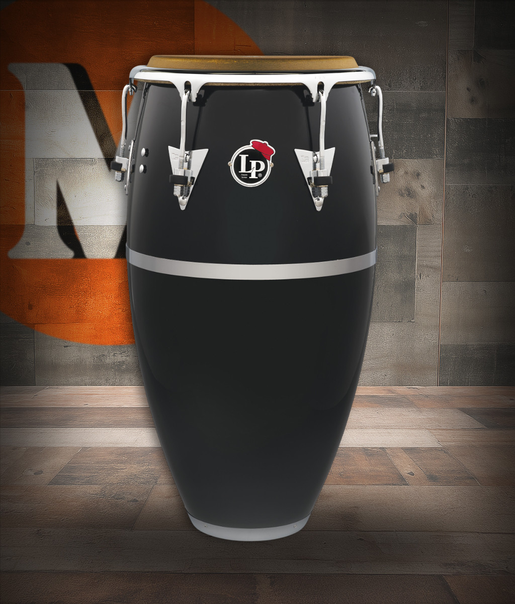 Latin Percussion LP Patato CCII 12-1/2" Fiberglass Tumba – Black with Chrome Hardware (LP552X-1BK) – signature Patato tumba available at Musician Madness.