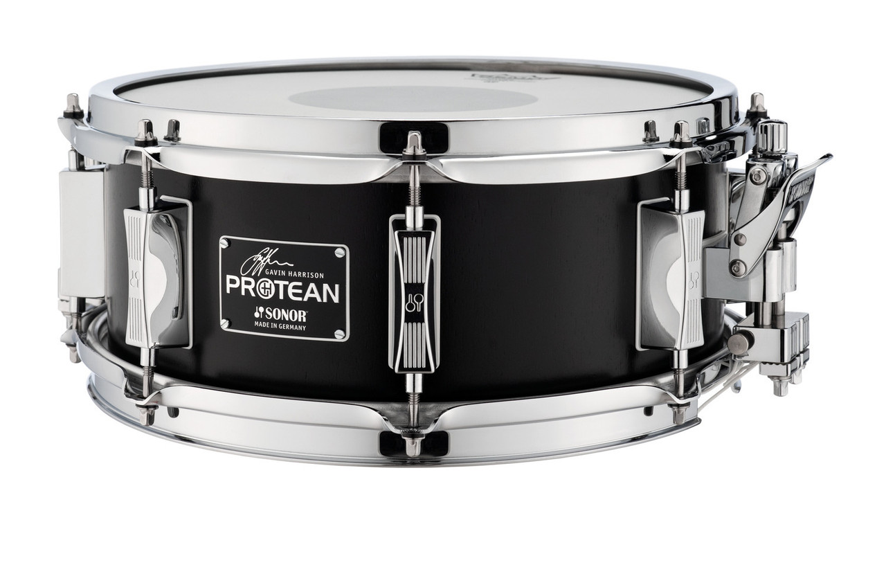 Sonor Gavin Harrison Signature 12” x 5” Birch Snare Drum – Semi-Gloss Black (SSD-1205-GH) – available at Musician Madness.