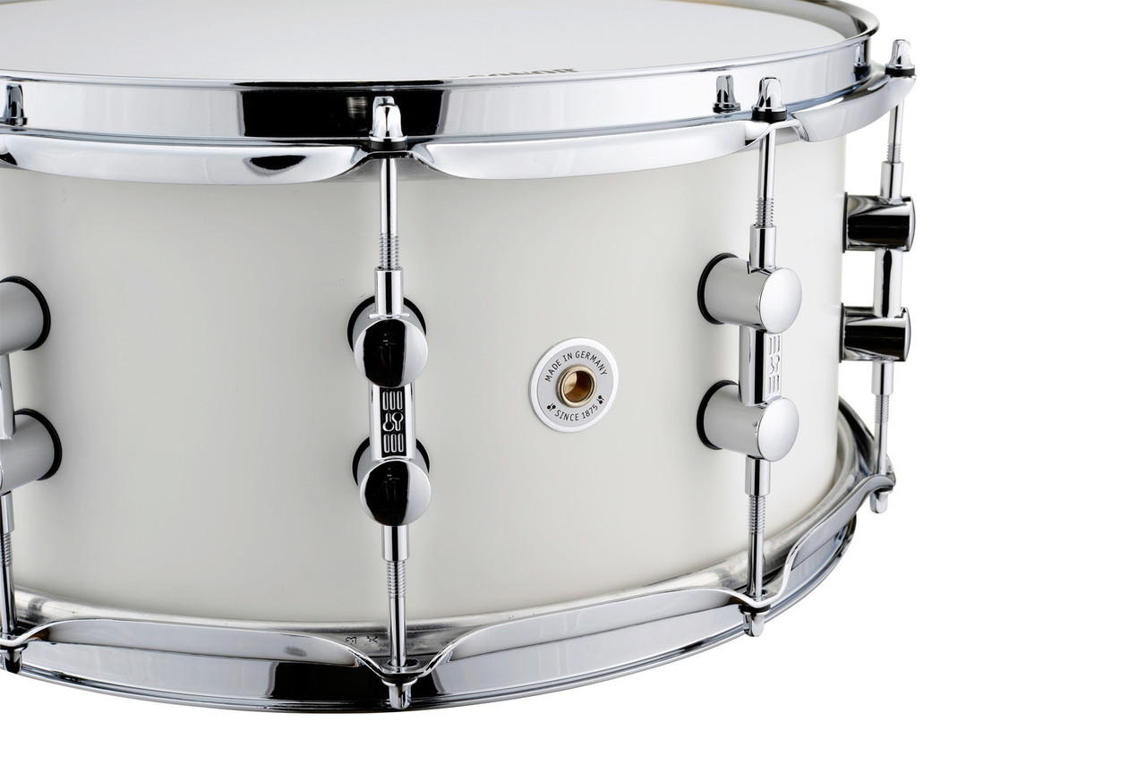Sonor SQ1 14 In. x 6.5 In. Snare Drum - Satin Pure White (SQ1-1465-SDW-SPW) | Musician Madness