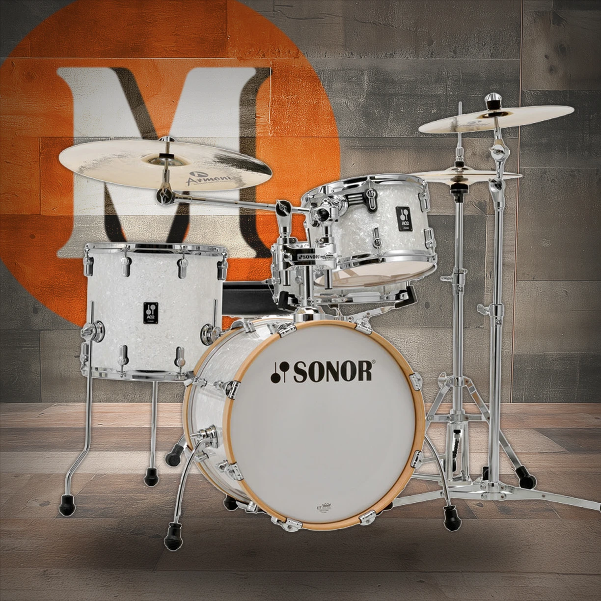 Sonor AQ2 Maple Bop 4 Piece Shell Pack - White Marine Pearl (AQ2-BOPWMCWHP) | Musician Madness