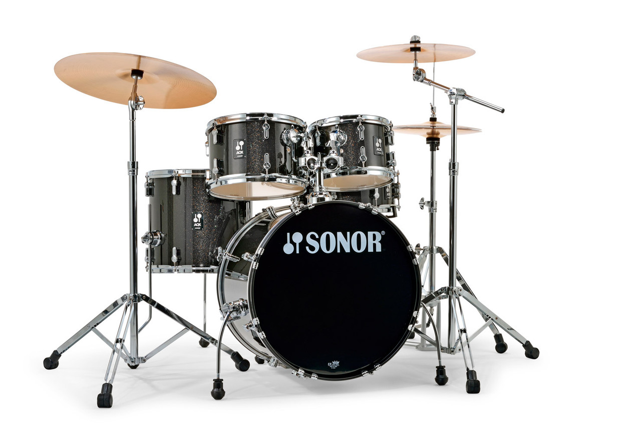 Sonor AQX Studio Drum Set - Black Midnight Sparkle with 1000 Series Hardware (AQX-STUDIO-NC-BMS) available at Musician Madness.