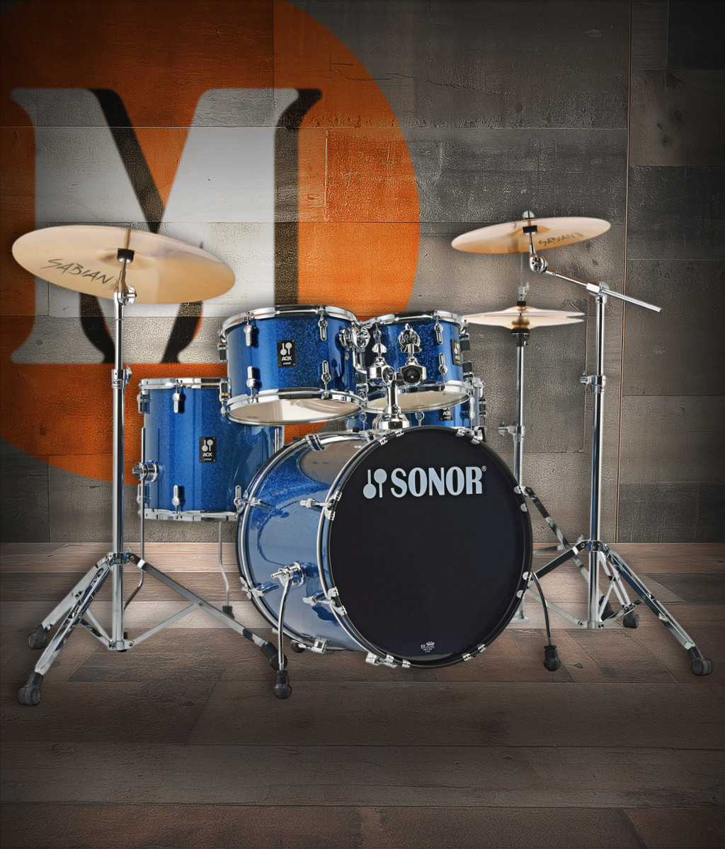 Sonor AQX Studio Drum Set - Black Ocean Sparkle with 1000 Series Hardware (AQX-STUDIO-NC-BOS).