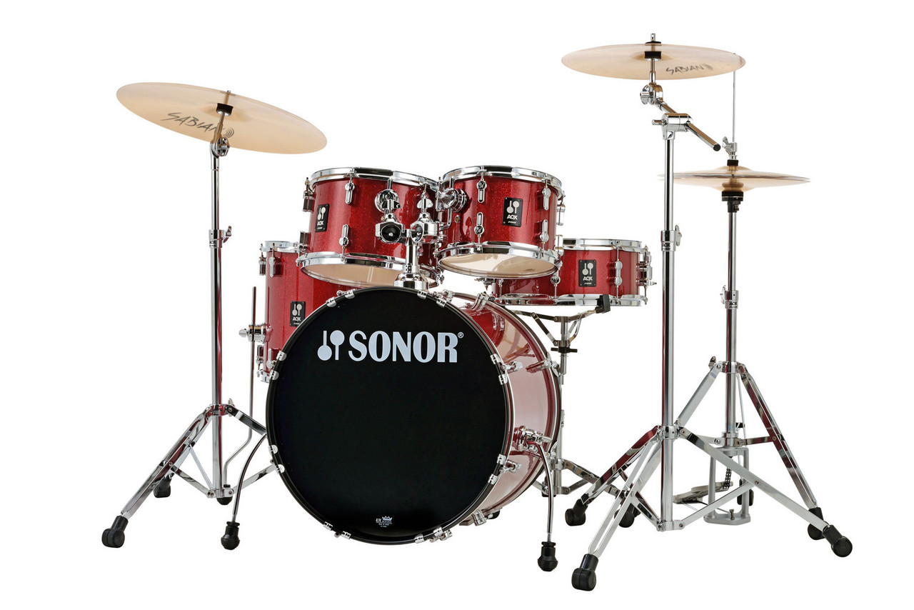 Sonor AQX Studio Drum Set - Red Midnight Sparkle with 1000 Series Hardware (AQX-STUDIO-NC-RMS).