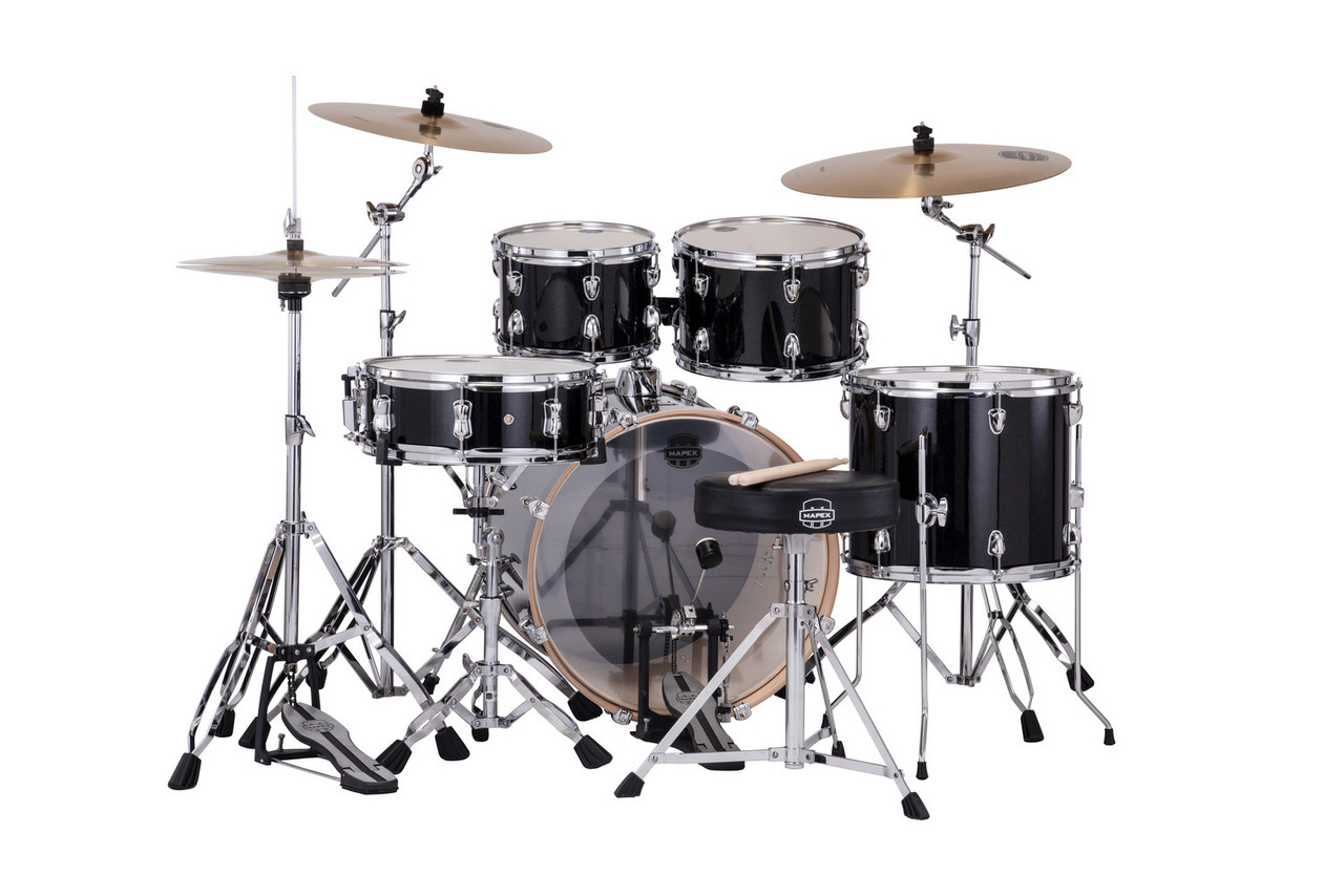 Mapex Venus 5-Piece Fusion Drum Set - Black Galaxy Sparkle (VE5045FTCVH) | Musician Madness
