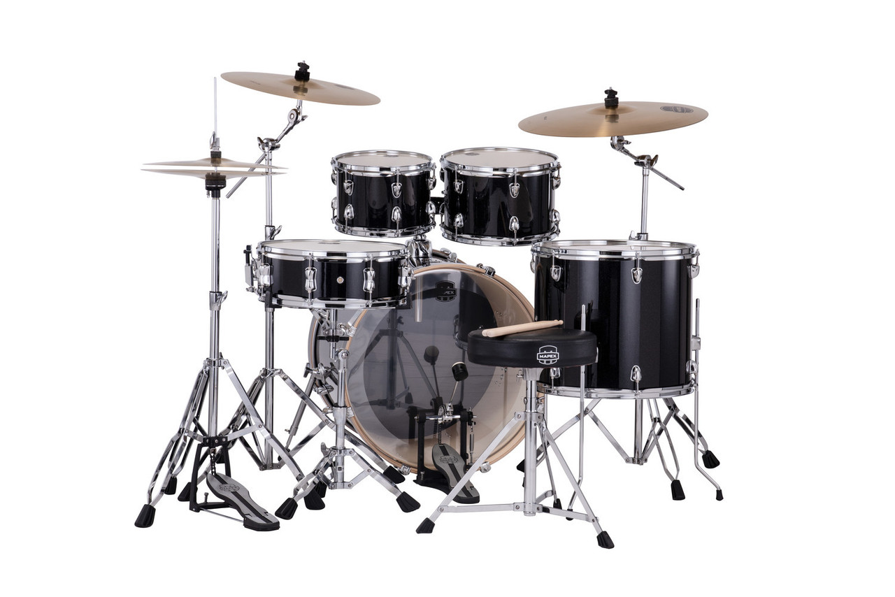 Mapex Venus 5-Piece Rock Drum Set - Black Galaxy Sparkle (VE5295FTCVH) | Musician Madness