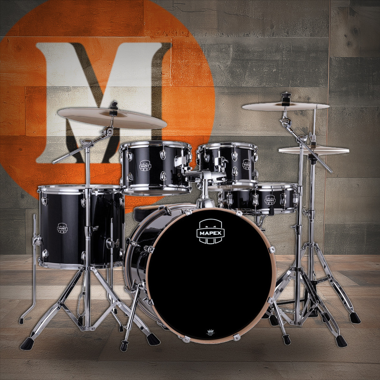 Mapex Venus 5-Piece Rock Drum Set - Black Galaxy Sparkle (VE5295FTCVH) | Musician Madness