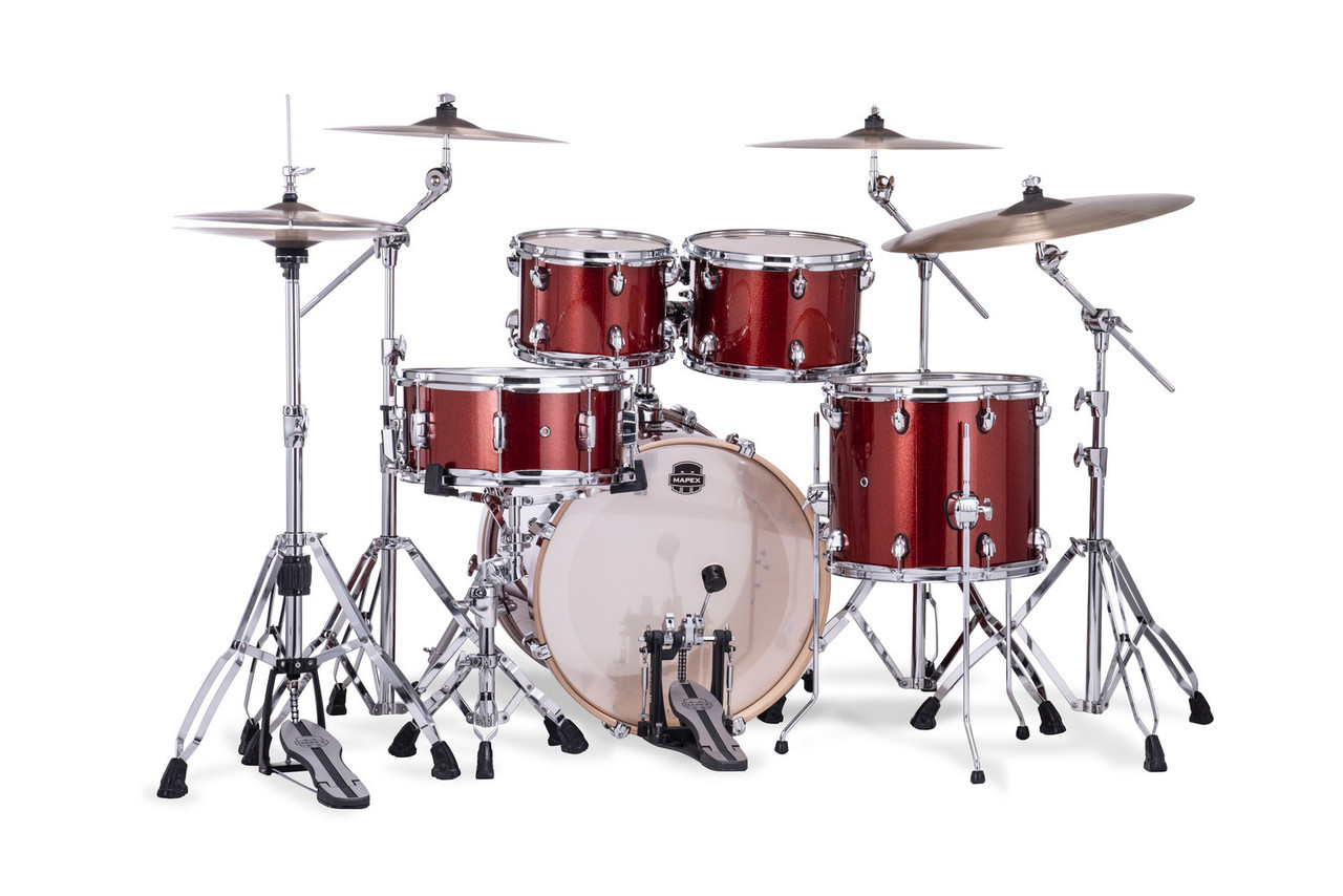 Mapex Mars Birch 5-Piece Fusion Shell Pack - Blood Orange Sparkle (MA504SFOR) | Musician Madness