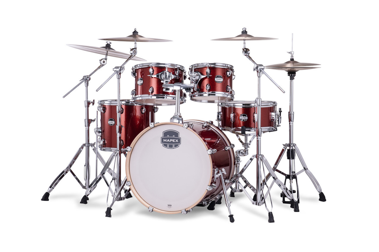 Mapex Mars Birch 5-Piece Fusion Shell Pack - Blood Orange Sparkle (MA504SFOR) | Musician Madness