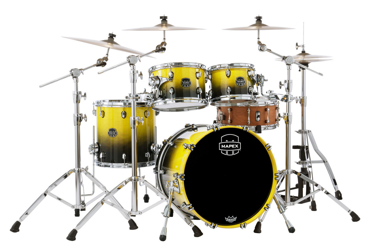 Mapex Saturn Fusion 4-Piece Shell Pack (No Snare) - Sulphur Fade (SR504XUJ) | Musician Madness