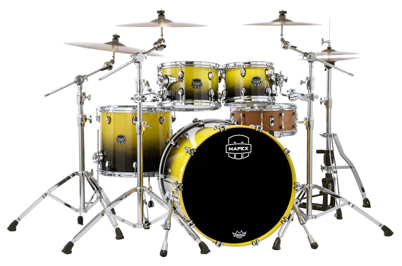 Mapex Saturn Rock 4-Piece Shell Pack (No Snare) - Sulphur Fade (SR529XUUJ) | Musician Madness