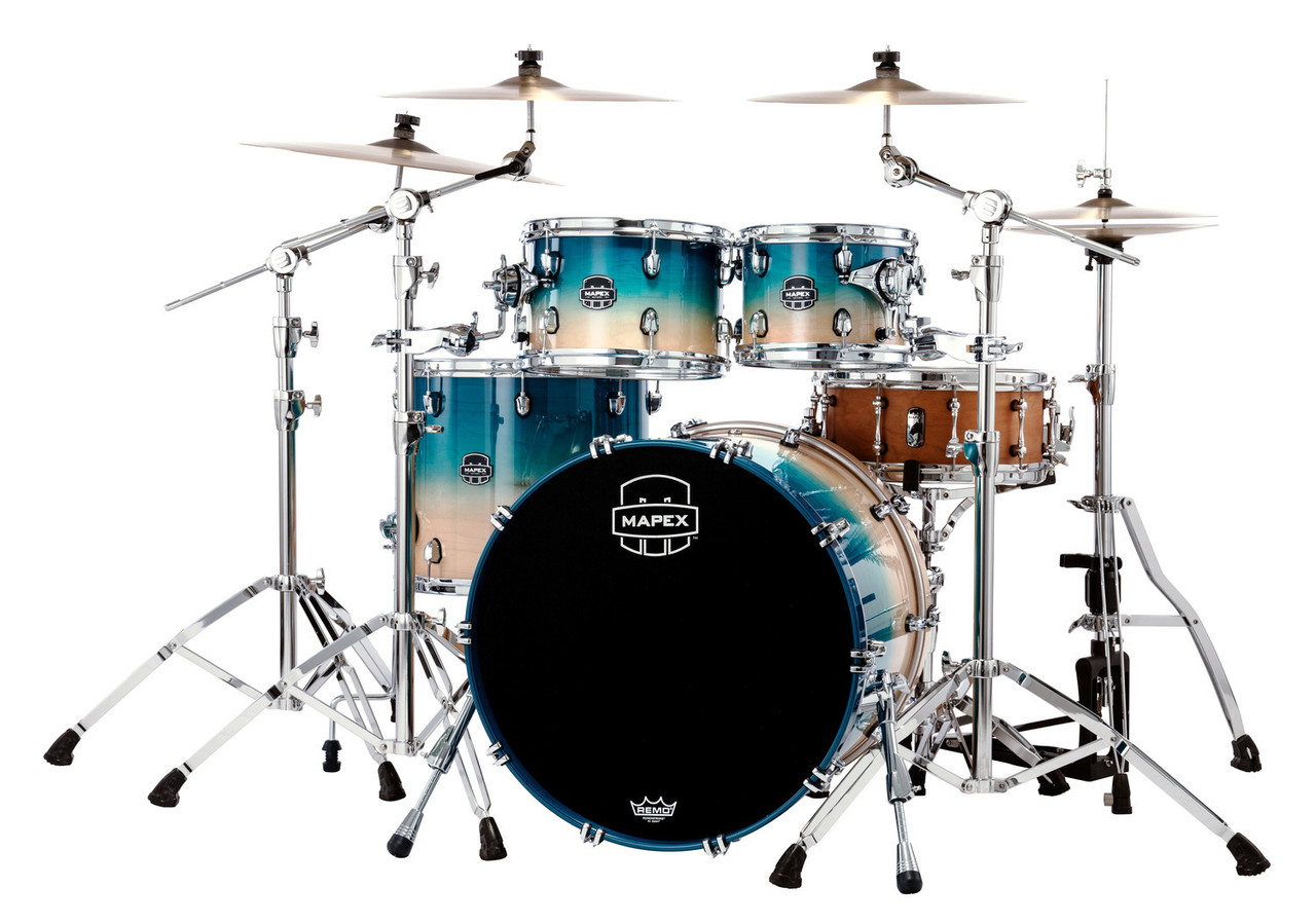 Mapex Saturn Rock 4-Piece Shell Pack - Aqua Fade (SR529XUUQ) | Musician Madness