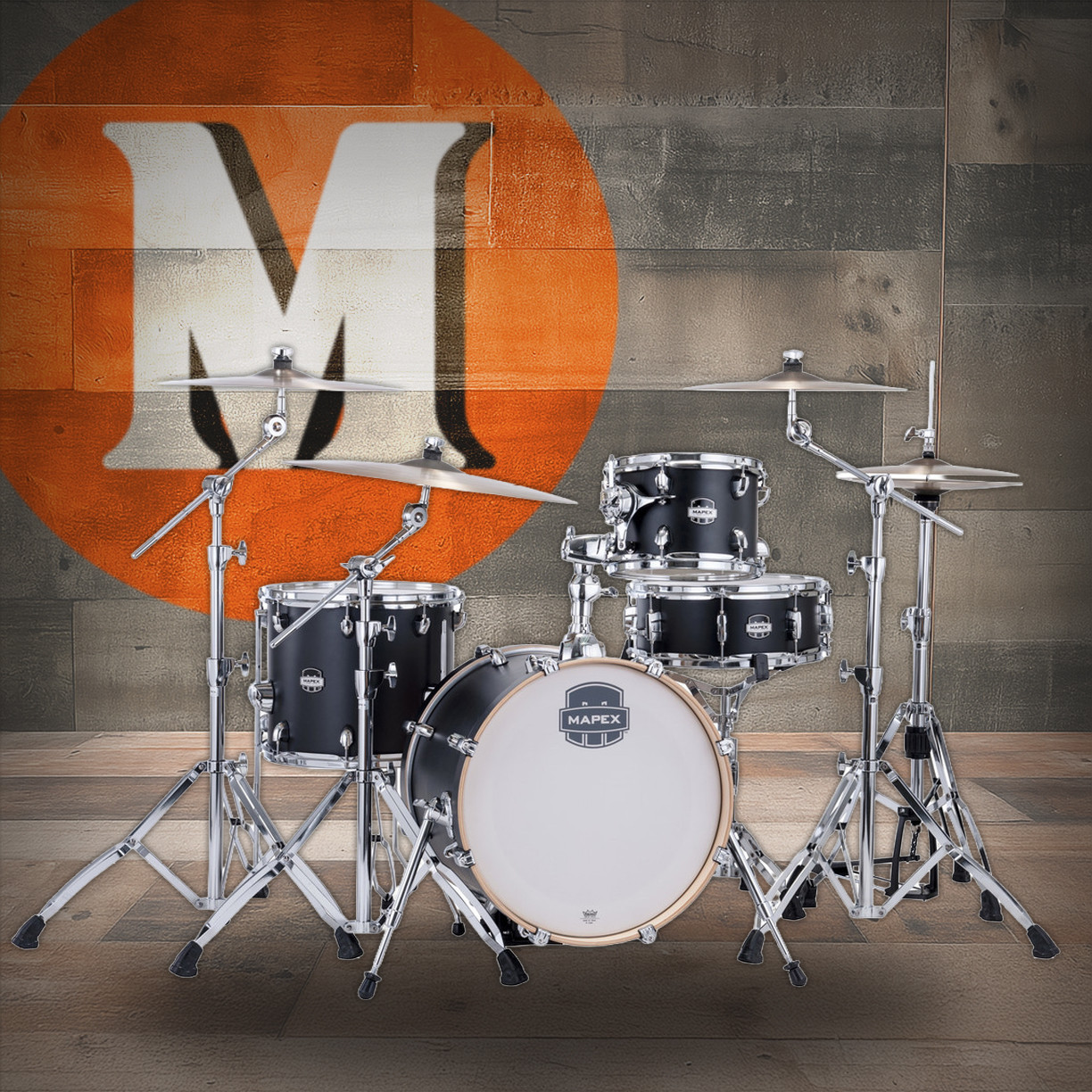 Mapex Mars Maple 4-Piece Bop Shell Pack - Matte Black (MM486SKD) | Musician Madness