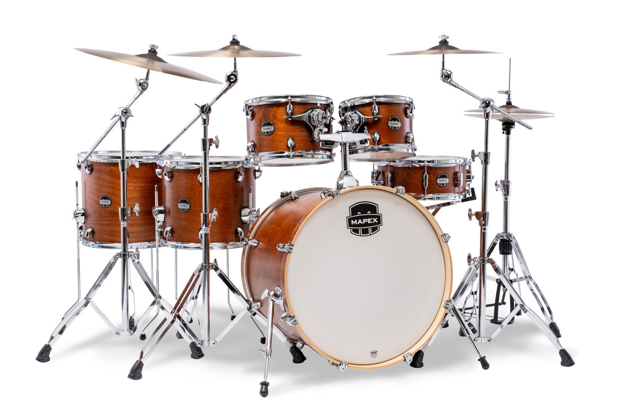 Mapex Mars Maple Studioease Shell Pack in Cortado Satin featuring 100% maple shells, Studioease configuration, SONIClear bearing edges, and a balanced, versatile tone for studio musicians.