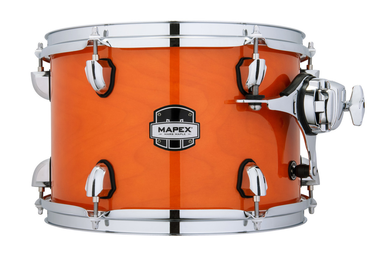 Mapex Mars Maple 8x7 Tom in Glossy Amber featuring a 100% maple shell, SONIClear tom holder, warm punchy tone, and matching finish designed to expand any Mars Maple drum setup.