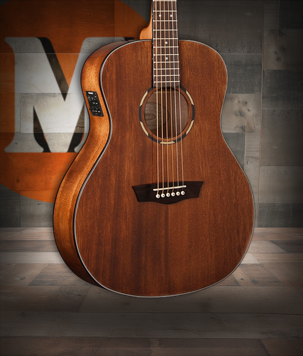 Washburn O12SE Woodline 10 Series Acoustic-Electric Guitar featuring an orchestra body, solid top construction, natural finish, and quality onboard electronics for versatile performance.