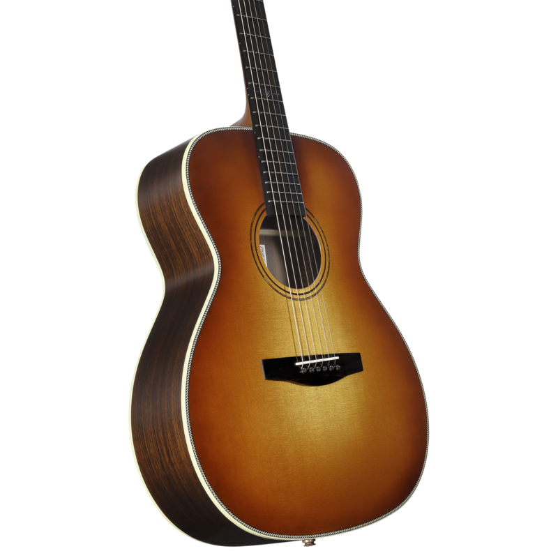 Laureate LF70e Folk/OM Acoustic-Electric Guitar in Herringbone Sunset featuring an OM body shape, classic herringbone binding, rich balanced tone, and onboard electronics for live and studio use.
